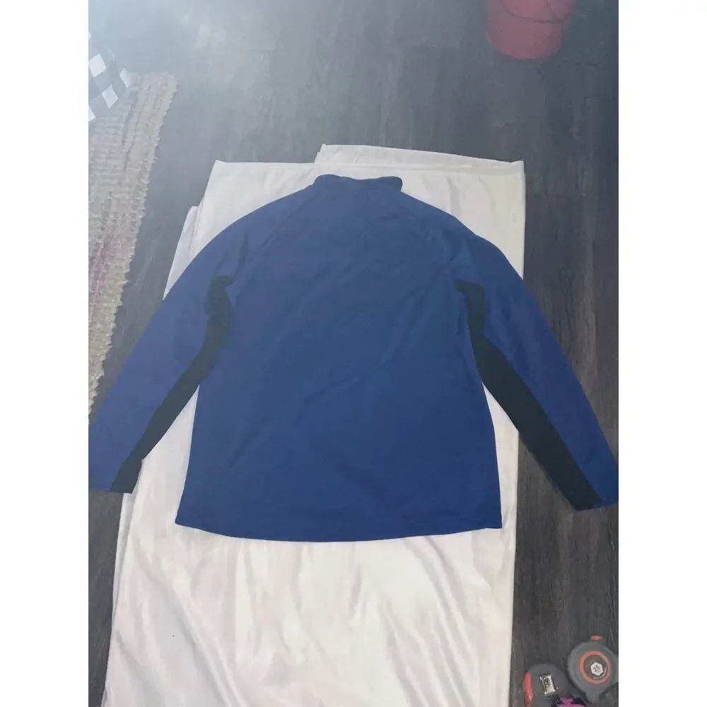 FILA Athletic Performance 1/4 Zip Long Sleeve Dri-Fit Jacket L Blue Activewear